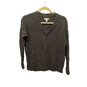 Goodthreads olive green v neck sweater, womens size S